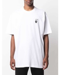 T-shirt à col rond blanc Off-White