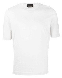 T-shirt à col rond blanc Dell'oglio