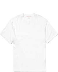 T-shirt à col rond blanc Derek Rose
