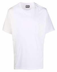 T-shirt à col rond blanc Diesel