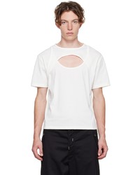 T-shirt à col rond blanc Dion Lee
