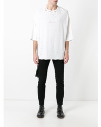 T-shirt à col rond blanc Unravel Project