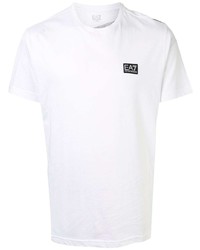 T-shirt à col rond blanc Ea7 Emporio Armani