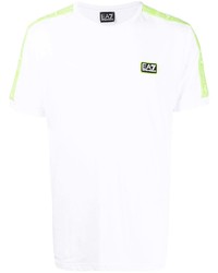 T-shirt à col rond blanc Ea7 Emporio Armani