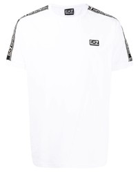 T-shirt à col rond blanc Ea7 Emporio Armani