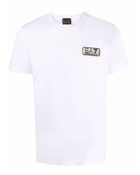 T-shirt à col rond blanc Ea7 Emporio Armani