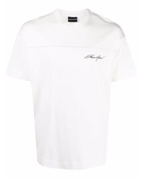 T-shirt à col rond blanc Ea7 Emporio Armani