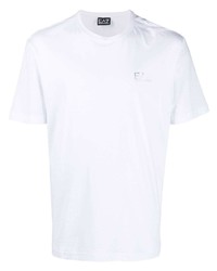 T-shirt à col rond blanc Ea7 Emporio Armani