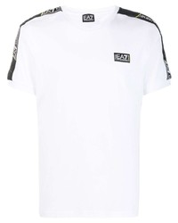 T-shirt à col rond blanc Ea7 Emporio Armani