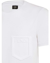 T-shirt à col rond blanc Fendi