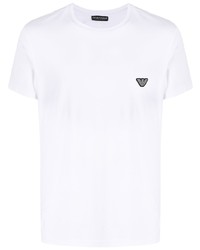 T-shirt à col rond blanc Emporio Armani