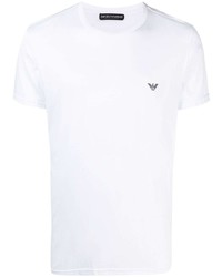 T-shirt à col rond blanc Emporio Armani