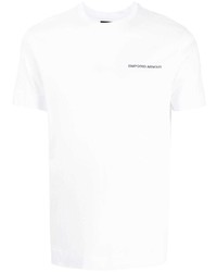 T-shirt à col rond blanc Emporio Armani