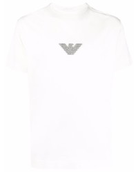 T-shirt à col rond blanc Emporio Armani