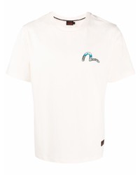 T-shirt à col rond blanc Evisu