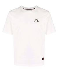 T-shirt à col rond blanc Evisu
