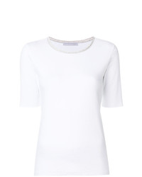 T-shirt à col rond blanc Fabiana Filippi