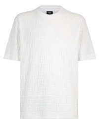 T-shirt à col rond blanc Fendi