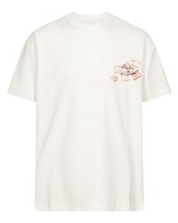 T-shirt à col rond blanc Flaneur Homme