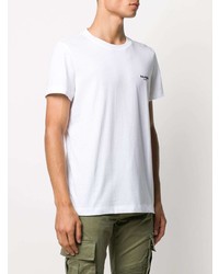 T-shirt à col rond blanc Balmain