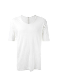 T-shirt à col rond blanc Forme D'expression