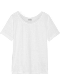 T-shirt à col rond blanc Frame