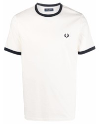 T-shirt à col rond blanc Fred Perry