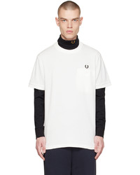 T-shirt à col rond blanc Fred Perry