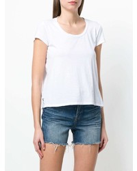 T-shirt à col rond blanc Semicouture