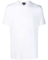 T-shirt à col rond blanc Giorgio Armani