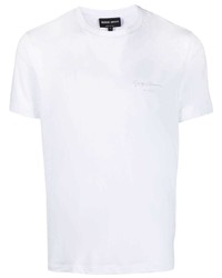 T-shirt à col rond blanc Giorgio Armani