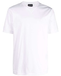 T-shirt à col rond blanc Giorgio Armani