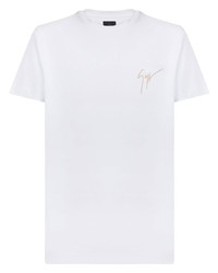 T-shirt à col rond blanc Giuseppe Zanotti