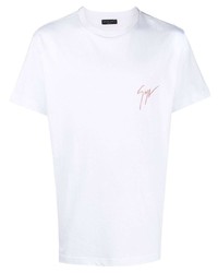 T-shirt à col rond blanc Giuseppe Zanotti