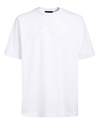 T-shirt à col rond blanc Giuseppe Zanotti