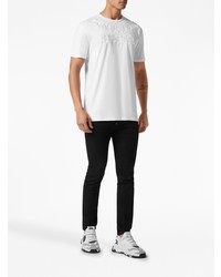 T-shirt à col rond blanc Philipp Plein