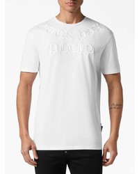 T-shirt à col rond blanc Philipp Plein