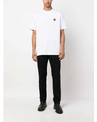 T-shirt à col rond blanc Philipp Plein