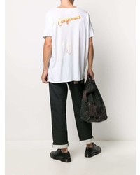 T-shirt à col rond blanc Greg Lauren