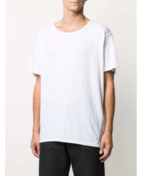 T-shirt à col rond blanc Greg Lauren