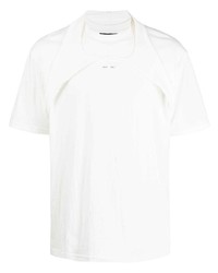 T-shirt à col rond blanc Heliot Emil