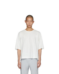 T-shirt à col rond blanc Homme Plissé Issey Miyake