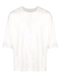 T-shirt à col rond blanc Homme Plissé Issey Miyake