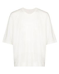 T-shirt à col rond blanc Homme Plissé Issey Miyake