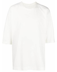 T-shirt à col rond blanc Homme Plissé Issey Miyake