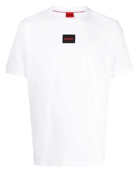T-shirt à col rond blanc Hugo