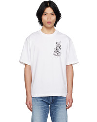 T-shirt à col rond blanc Icecream