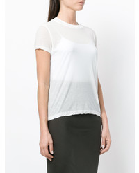 T-shirt à col rond blanc Rick Owens DRKSHDW