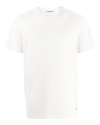 T-shirt à col rond blanc Jil Sander