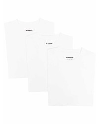 T-shirt à col rond blanc Jil Sander